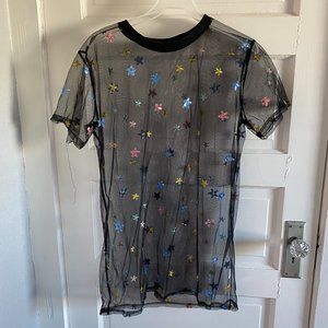 Mesh floral shirt/dress